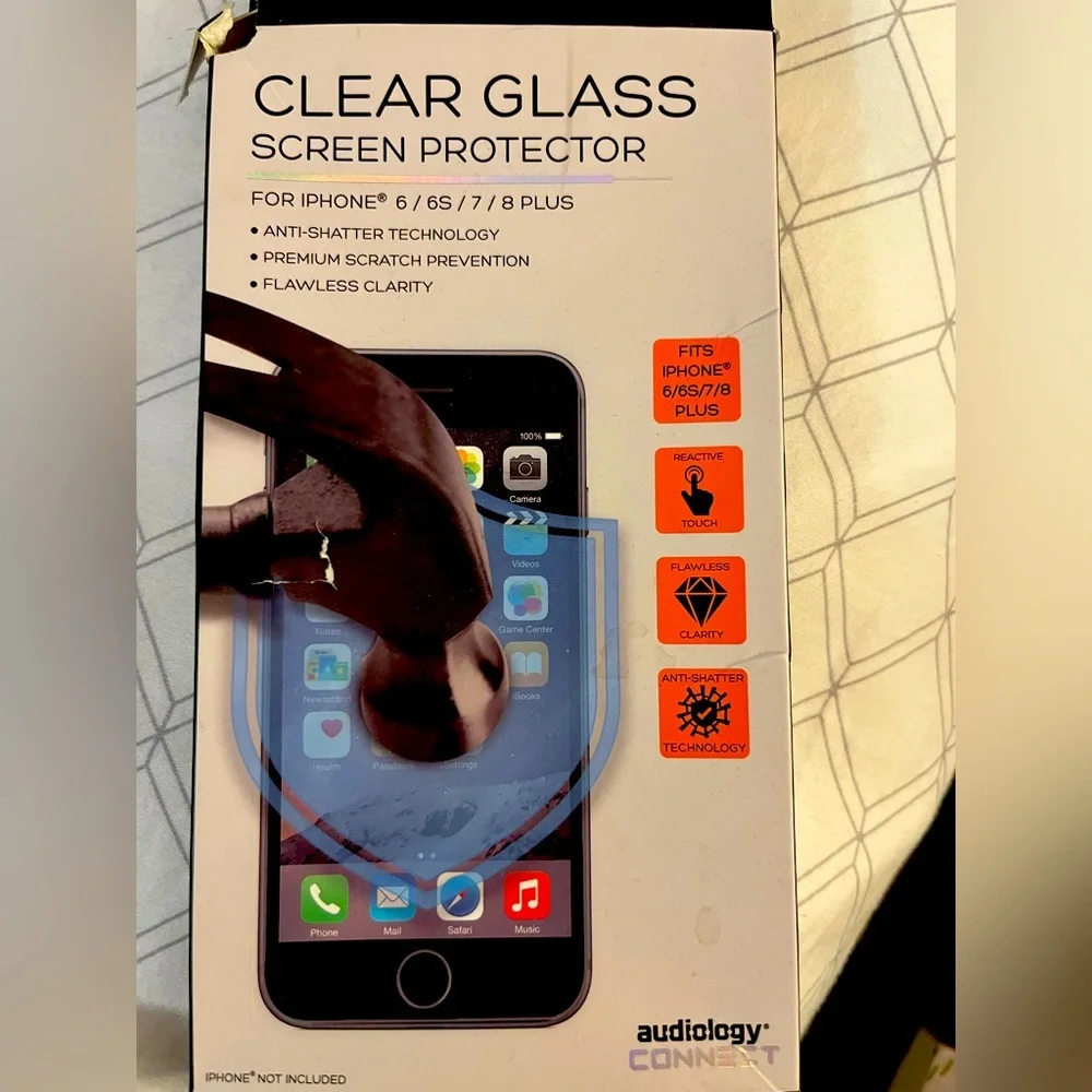 Clear glass screen protector for iPhone 6,6S, 7, 8 plus